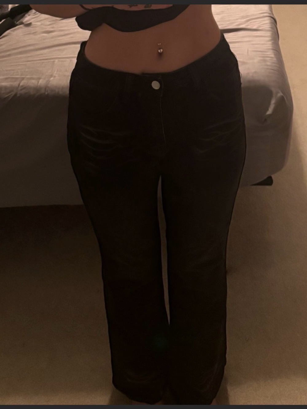 Women's Black High-Rise Wide-Leg Jeans